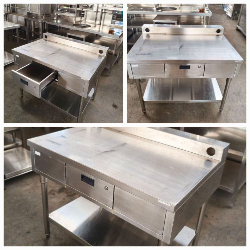 Jual meja kasir stainless uk 70x70x78 nego
